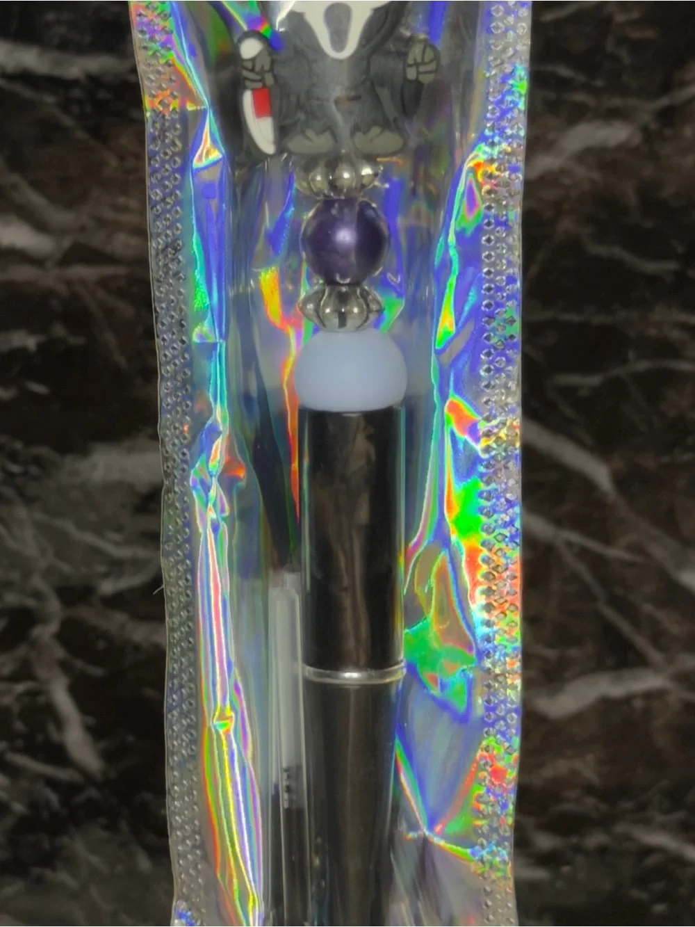 Scream Focal Bead Pen Black & Blue Ink